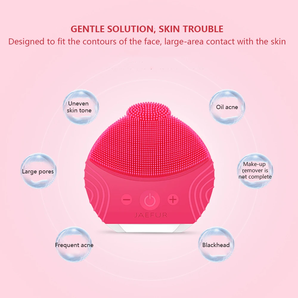 Ультразвуковая электрическая щетка для чистки лица мытья Вибрирующая удаления