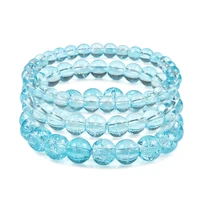 6810mm natural stone snow cracked bracelet crystal round beaded energy bracelets bangles women men yoga diy strand jewelry