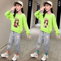 girls clothes 2021 autumn spring long sleeve shirts pants cartoon suits kids clothes teen children clothing sets