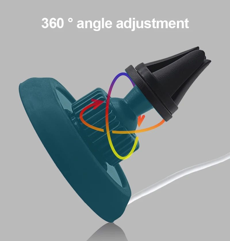 

Car Phone Holder Charger Cradle Stand With Vent Clip / Desktop Stand For Wireless Charge For IPhone 12