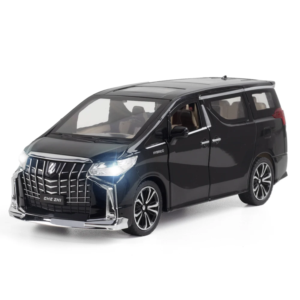 Фото Модель автомобиля Toyota Alphard MPV, модель в масштабе 1:24, со звуком светильник кой №5