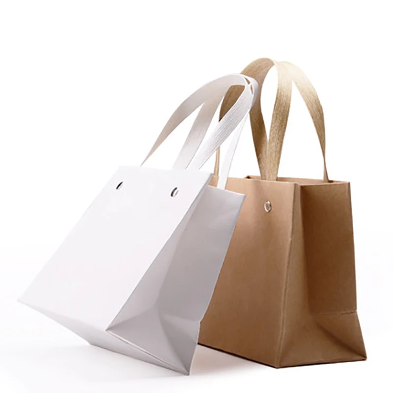 

Oirlv 12PCS/LOT Fashionable Printed Kraft Paper Bag Jewelry Gift Packaging Bag Shopping Bags with Handle Jewelry Bag Gift Bag