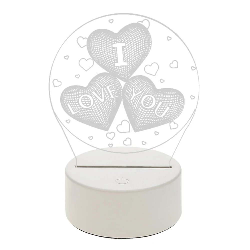 Sleeping Light Bedroom Bedside Table Lamp Acrylic 3D Romantic Love LED Desktop Night for Valentine Wife Gift | Освещение