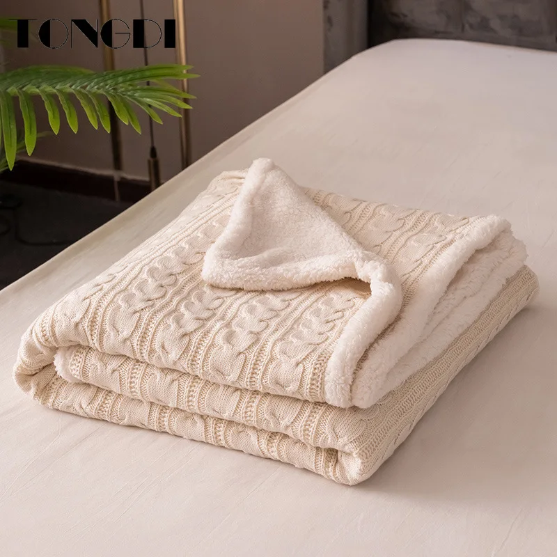 TONGDI Boho Raschel одеяло мягкое утолщенное тяжелое теплое вязаное Экологичное