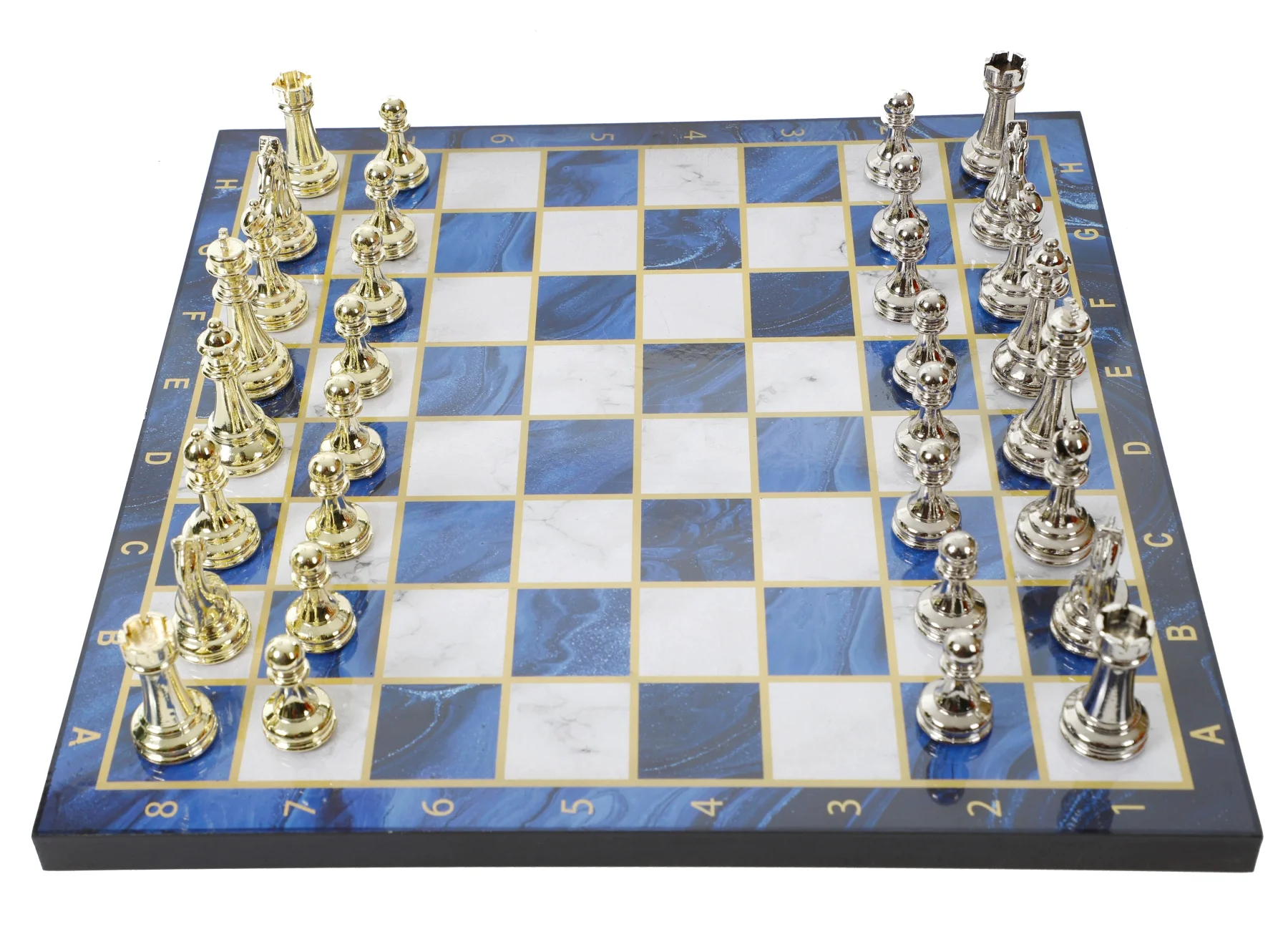 Роскошный Металлический Набор шахматных фигур с хромированным классическим