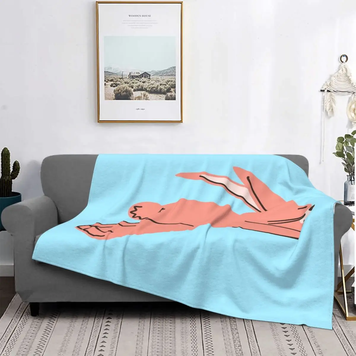 

Manta de conejo rosa, colcha para cama a cuadros, toalla, playa, verano, ropa de cama y fundas