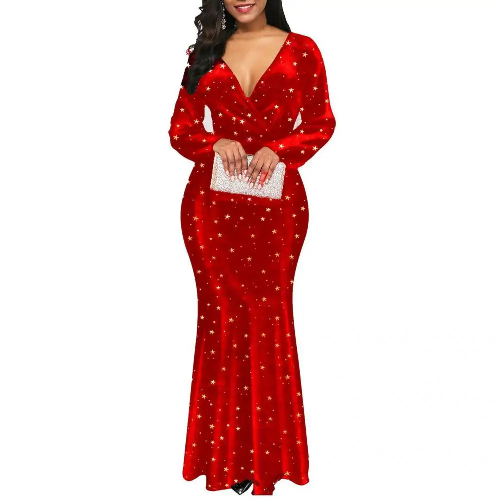 

Plus Size Popular Party Dress Solid Color Female Maxi Dress Hip Wrap Long Dress