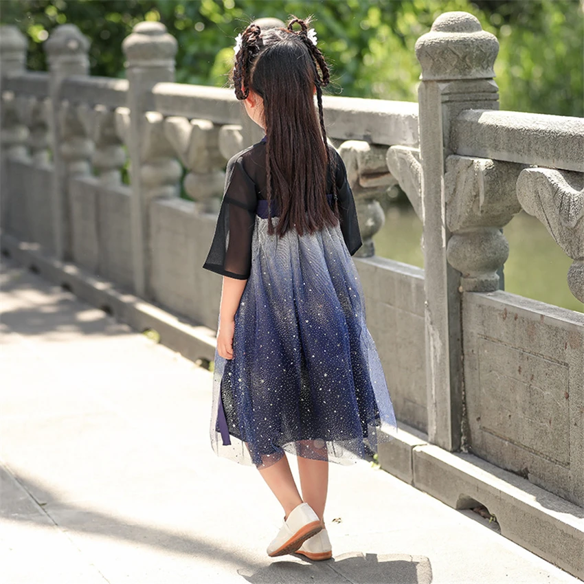 Детское танцевальное платье Hanfu традиционная китайская одежда для маленьких
