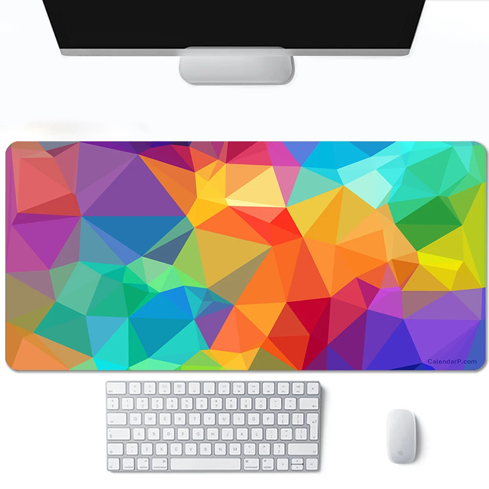 

Противоскользящий коврик для мыши с геометрическим рисунком, коврик для мыши в стиле ретро, резиновый коврик для клавиатуры, аксессуары для компьютера