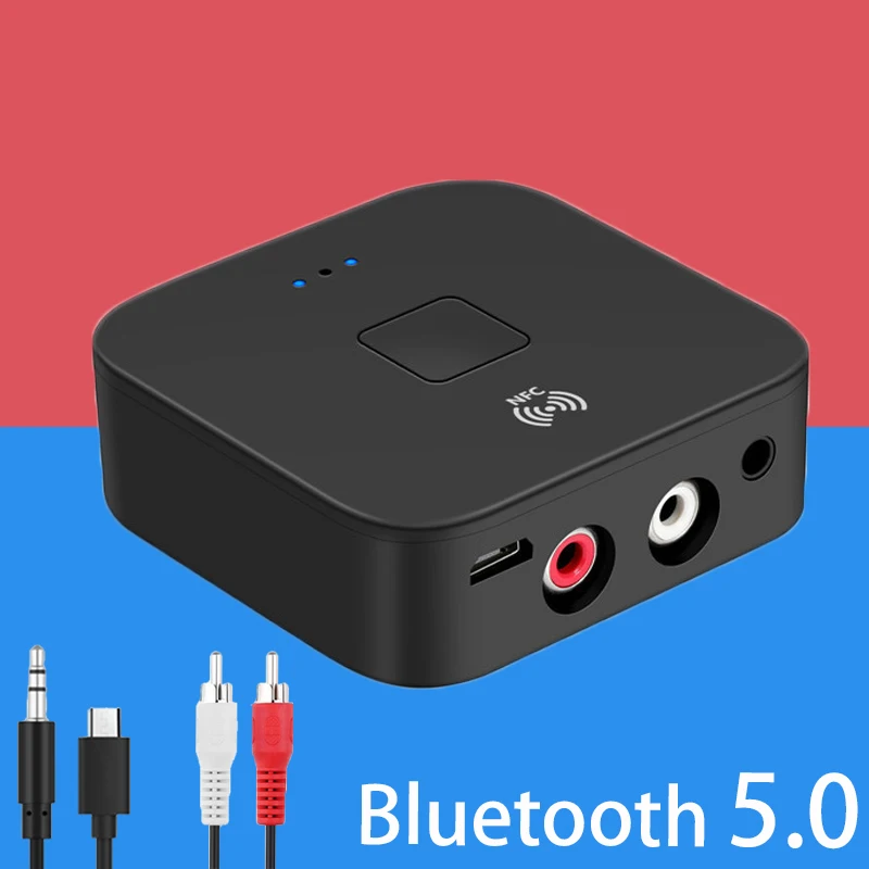 NFC Bluetooth 5 0 приемник 3 мм AUX RCA Jack Hi Fi беспроводной адаптер автоматическое вкл/выкл 4 2