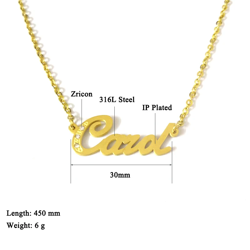 

XLNT Carol Name Necklace Personalized Name Necklace Custom Name Statement Necklace Personalized Jewelry Bridesmaid Gift Handmade