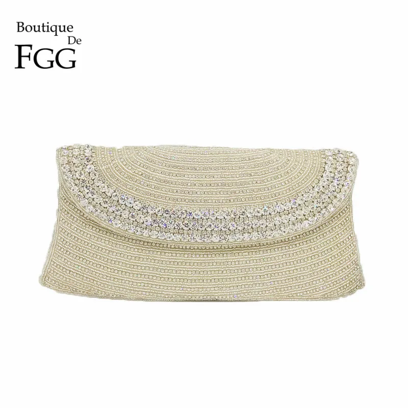 Boutique De FGG ручной работы из бисера Для женщин вечерняя сумочка клатч сумка