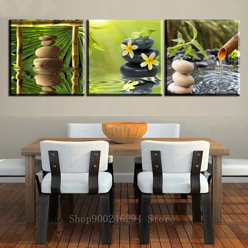 Алмазная картина полностью квадратный камень цветок вода бамбук Zen вышивка