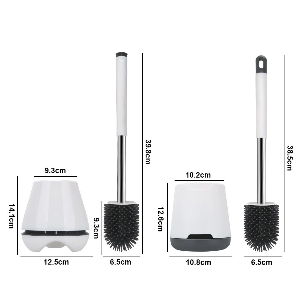 

2 Type Floor Standing Soft Brush With Tweezers 360 Degree Cleaning Tool TPR Toilet Brush and Holder Set Bathroom Accessories