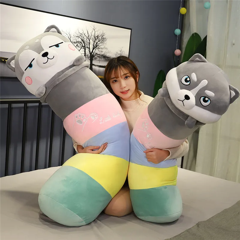 

Cuddly Husky And Shiba Inu Pillow Pillows On The Bed A Birthday Present Smooth Fabric Good Elasticity Down Cotton Doll