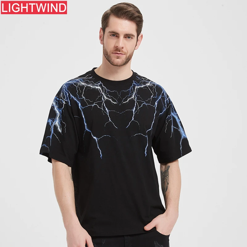 Хип-хоп футболки с коротким рукавом и принтом молнии уличная одежда хипстерские