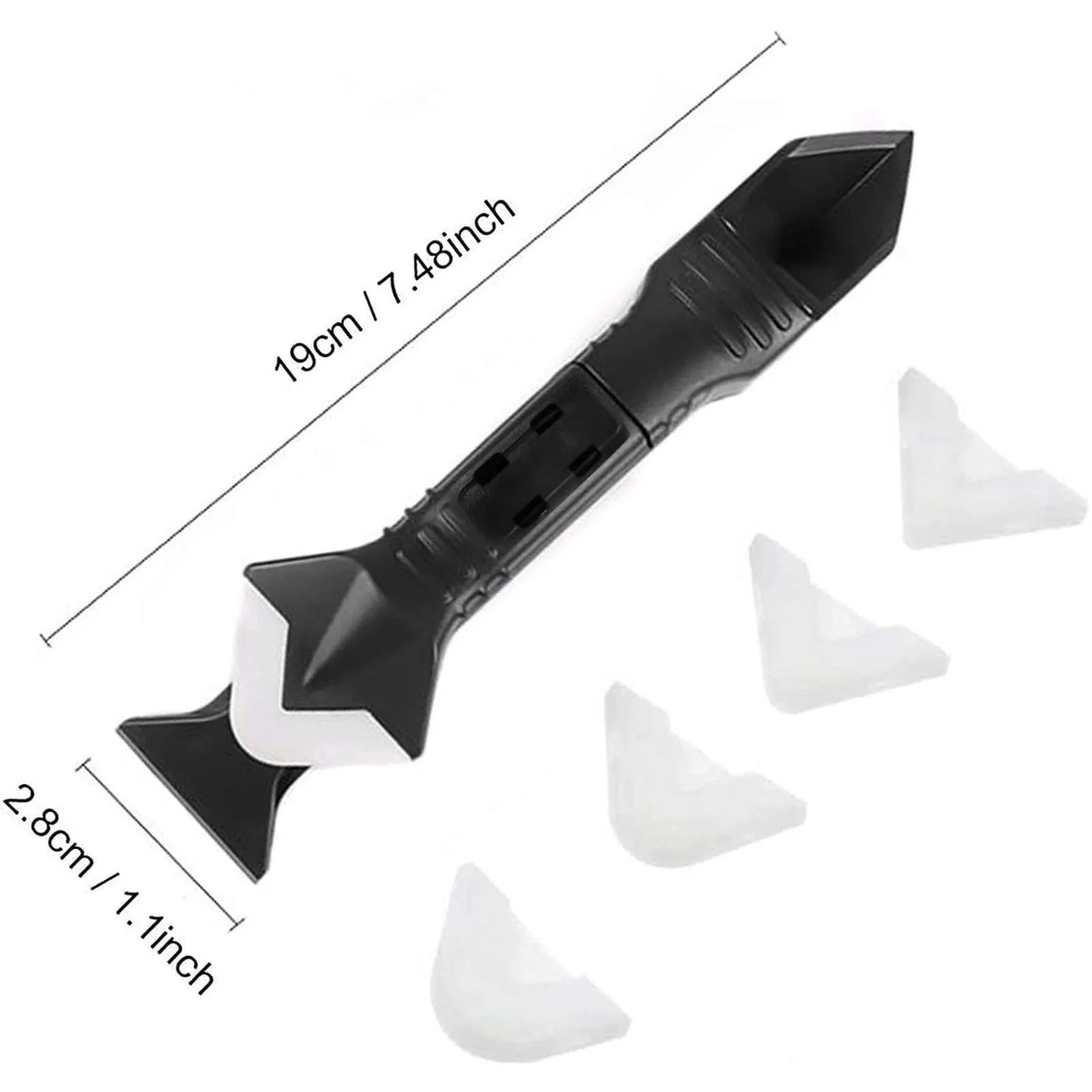 

5 In 1 Silicone Caulking Tools, Glass Glue Angle Scraper, Stainless Steelhead Caulk Remover And Sealant Scraper, For Kitchen