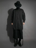 mens long sleeve shirt spring and autumn new harajuku style simple dark urban youth neutral large size shirt