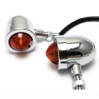 retro motorcycle turn signal lights 10mm amber silver chrome for harley prince cruise moto