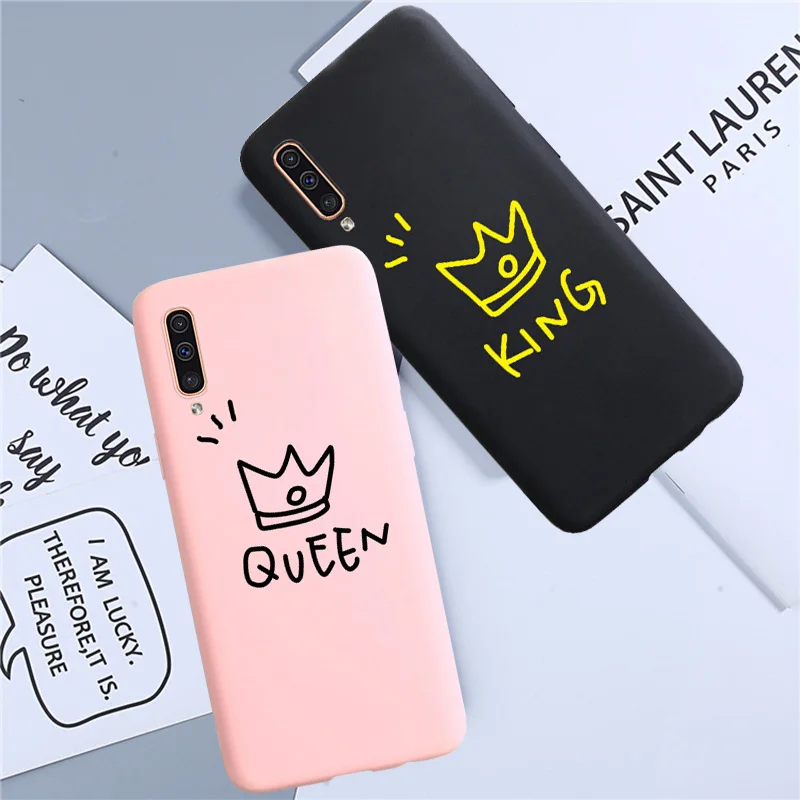 Пара King Queen чехол для Samsung Галактики S8 S9 S10 плюс 5G S10e A50 A30 A70 A7 A6 J6 A8 2018 Примечание 10 Pro