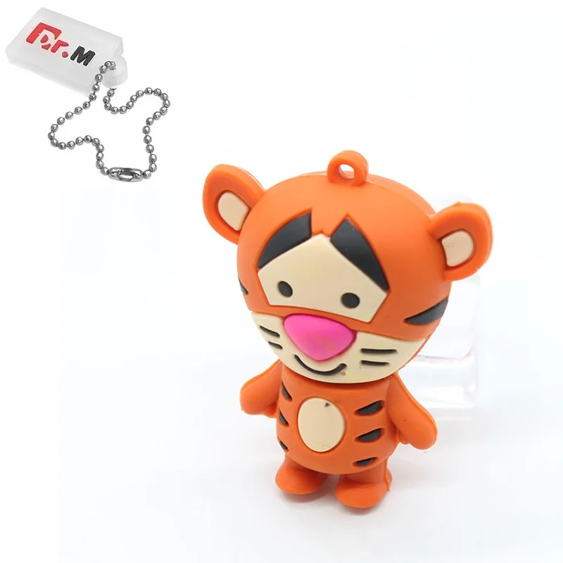Tiger Милые Мультяшные USB флеш-накопители, 32 ГБ, животные, свинья, кролик, флешка, 64 ГБ, реальная емкость, 4 ГБ, 8 ГБ, 16 ГБ, карта памяти, I флэш-диск, флешка - Цвет: Tiger