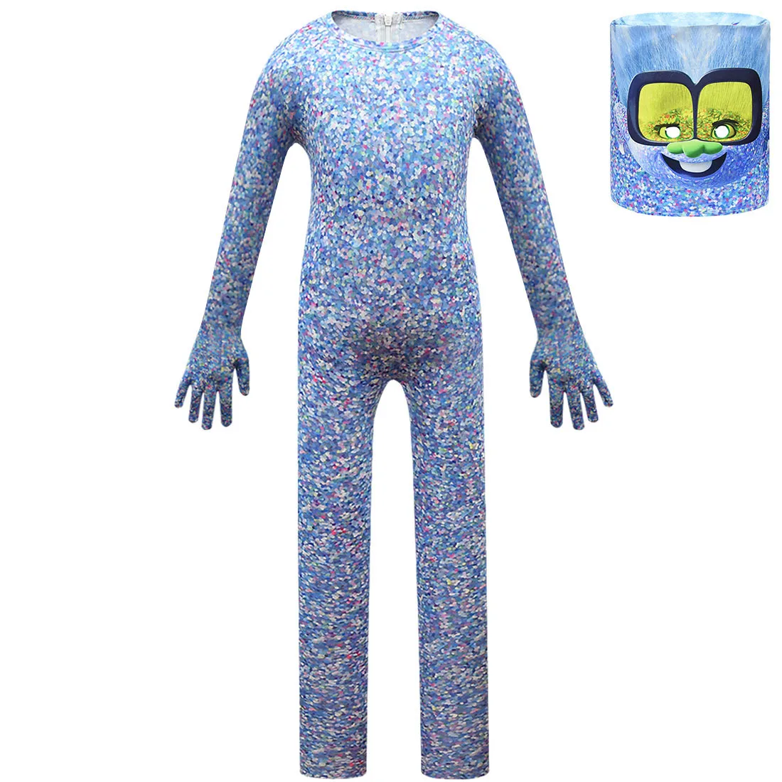 Kids Trolls Costume World Tour Cosplay Children Boys Bodysuit and Headgear Halloween Costumes Little Diamond Jumpsuits | Тематическая