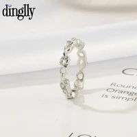 dinglly fashion weaving entangle heart silver color rings for women men girls engagement ring lovers couple jewelry gifts