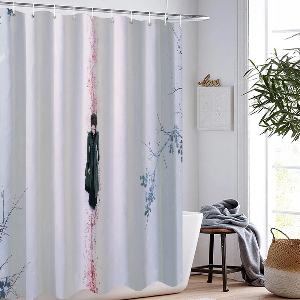 

British Story Printing Bathroom Shower Curtain Mystery Horror Creative Bathroom Curtain Thickened Customizable Toilet Decoration