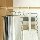 Hot Newest Multifunction 5 in 1 Pant rack shelves Stainless Steel Clothes Hangers Multi-functional Wardrobe Magic Hanger