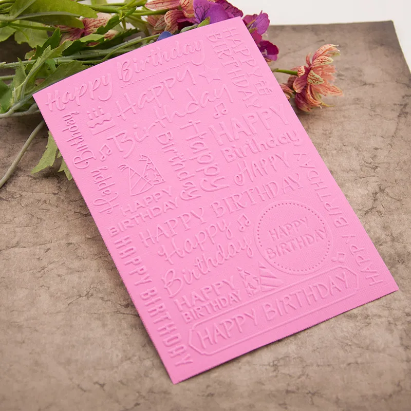1PC Plastic Embossing Folders For DIY Scrapbooking Happy Birthday Photo Album Card Paper Craft Template Mold Decoration Supplies | Дом и сад