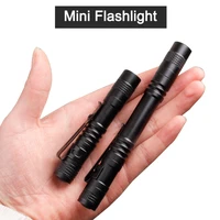portable mini flashlight 1000 lumens 1 switch mode waterproof aaa battrey small penholder pen led flashlight for camping hunting