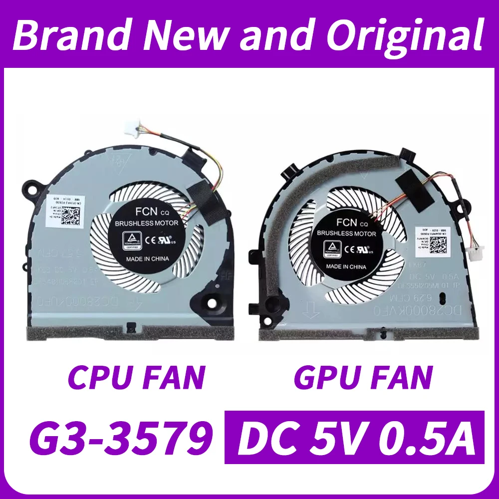 Новая Оригинальная Процессор графического процессора вентилятор для Dell G3 3579 3578