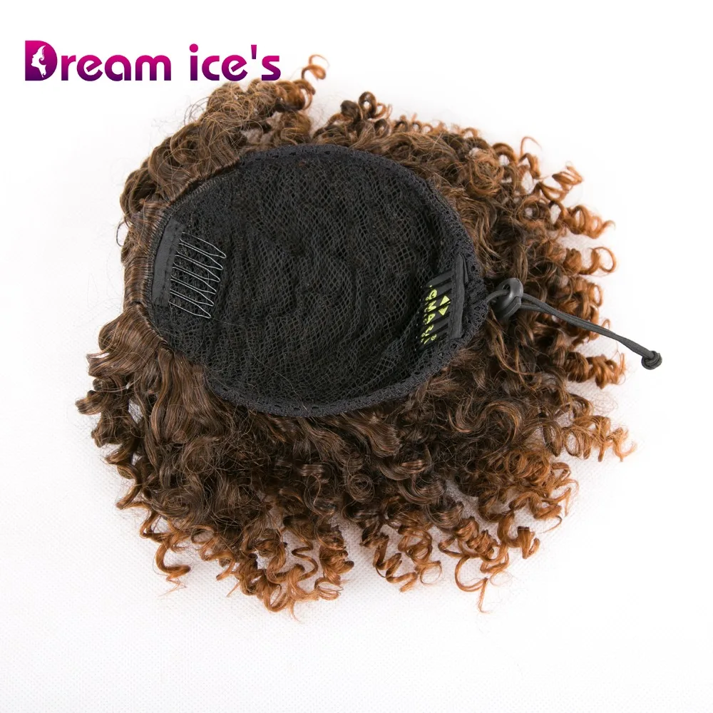 Накладные синтетические кудрявые вьющиеся волосы конский хвост с зажимами