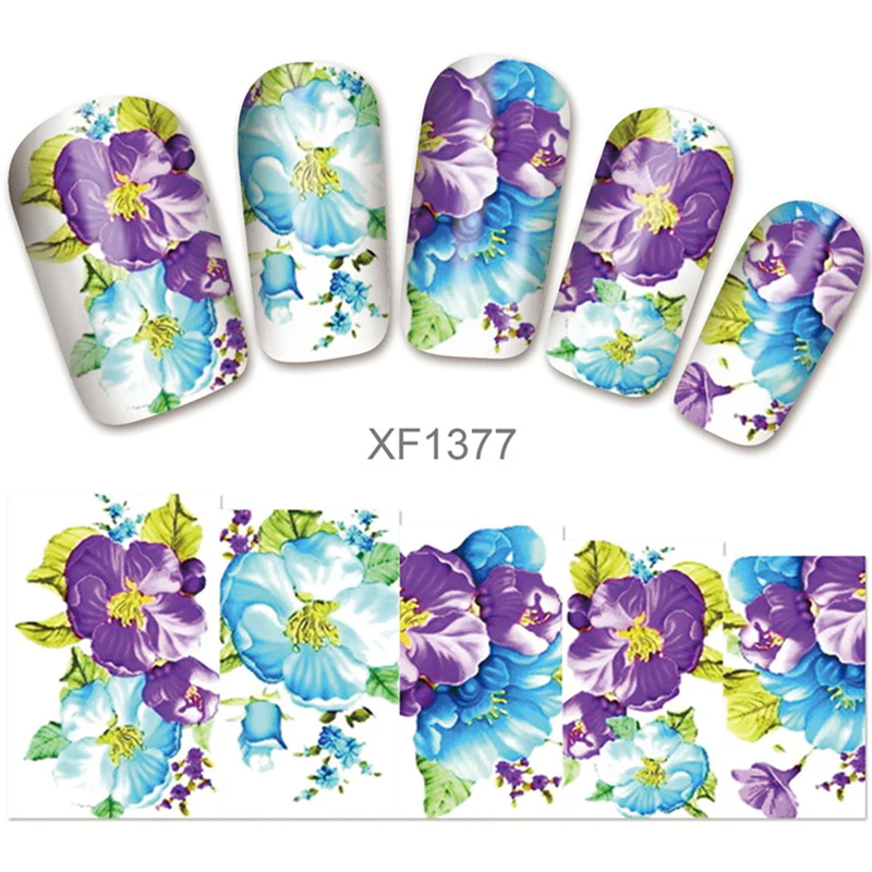 GAM-BELLE 1 шт наклейки на ногти цветок бабочка Роза переводные для нейл-арта набор
