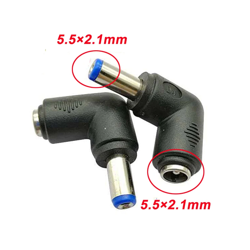 

1 шт. DC Разъем 5,5x2,1 мм Женский до 5,5 × 2,1 мм мужской 90 штекер 90 градусов конвертер для ноутбука Мощность адаптер 5,5 × 2,1 мм до 5,5 × 2,1 мм
