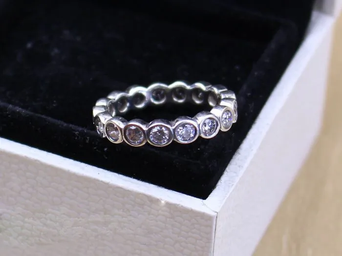 Серебряные два вида маленькие и большие круглые кольца вечности для женщин