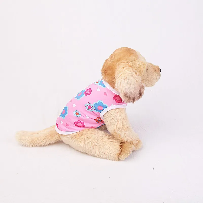 Летняя дышащая тонкая жилетка для домашних животных кошек собак с принтом