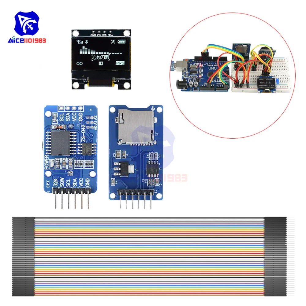 Набор часов diymore в режиме реального времени модуль DS3231 IIC 0 96 дюйма ЖК-дисплей OLED