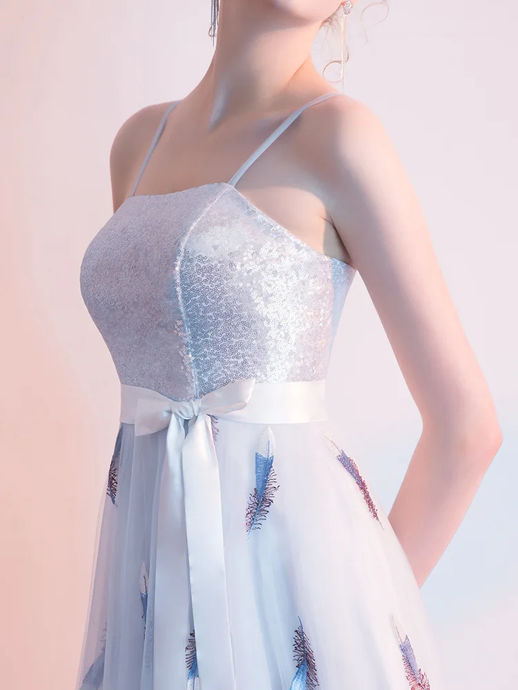 

Women Qipao Slash Neck Long Party Dress qipao modern Backless Costume Sequin Dress Evening Prom Silver Blue Sleeveless Ball Gown