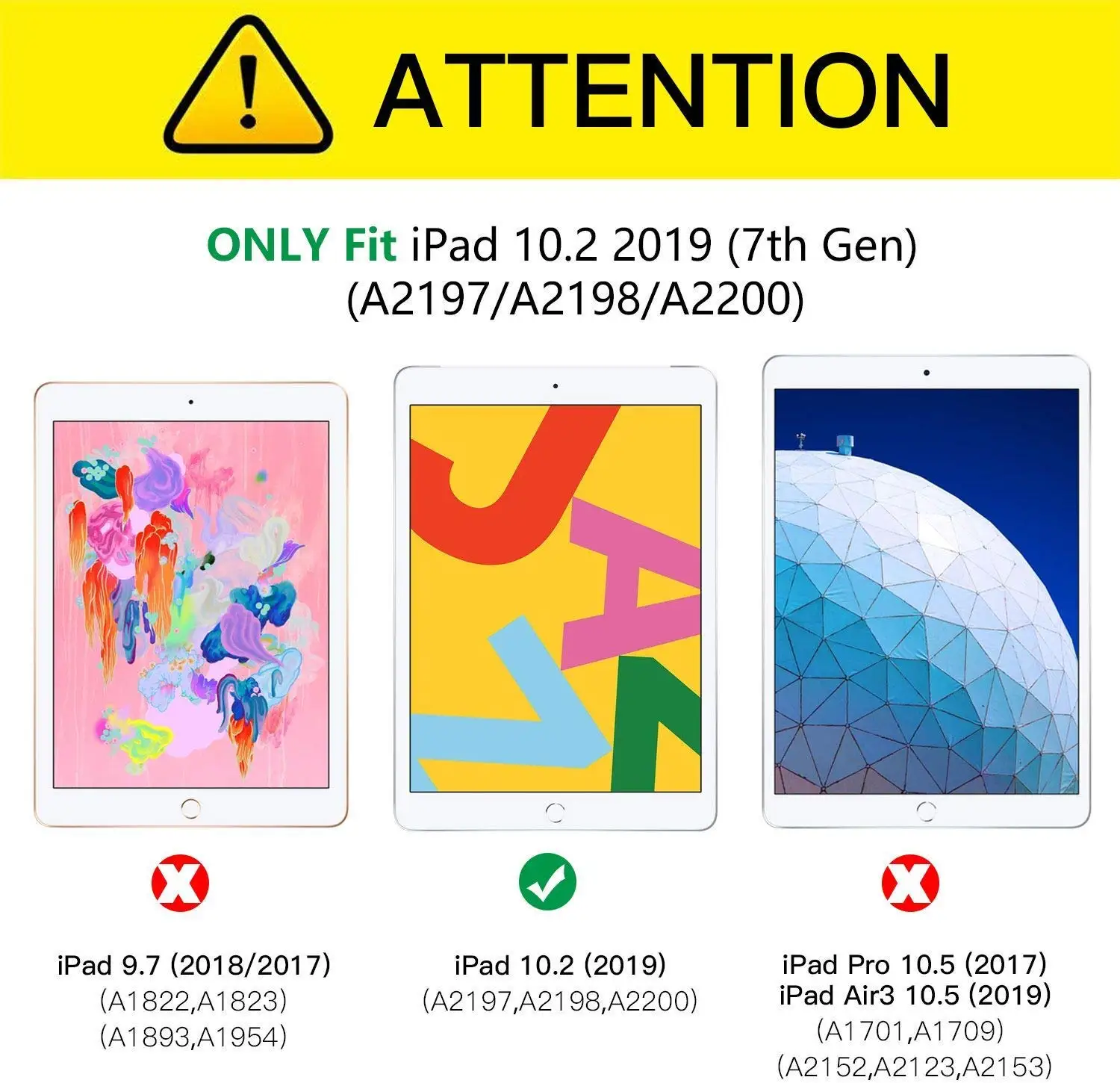 Please Note Cover for iPad 10.2inch,360 Rotating with Auto Sleep/Wake up Smart Case Cover for iPad 10.2 7th Gen A2200 A2198 A2197 - Цвет: Please Note