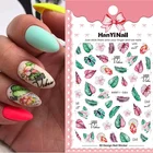 3D наклейки для ногтей, Смешанные Цветочные геометрические наклейки для ногтевого дизайна, переводные наклейки, цветы, татуировки, слайдеры, маникюрный декор, фольгированные инструменты