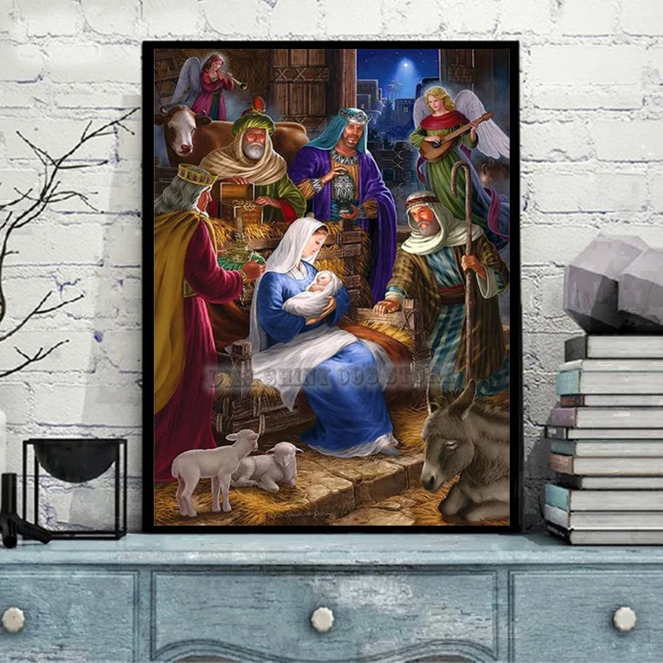 Набор для алмазной вышивки сделай сам с изображением Иисуса на рождение ребенка