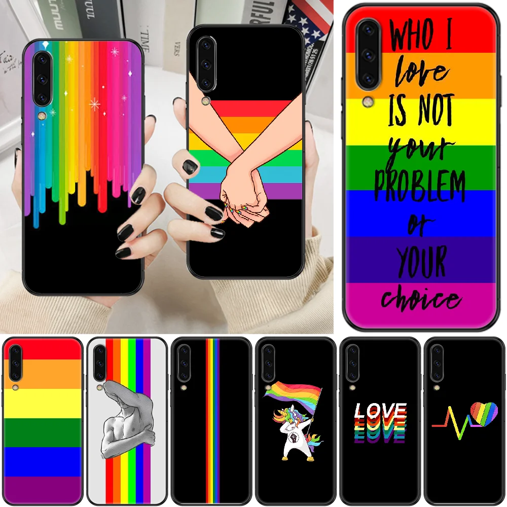 LGBT Rainbow Pride Gay Lesbian Чехол для телефона для Samsung Galaxy A 3 5 7 8 10 20 21 30 40 50 51 70 71 E S 2016 2018 4G черный.