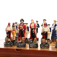 painted resin decorations home crafts sculpture decoration chess figure history war theme statue board game toy navy vs pirate