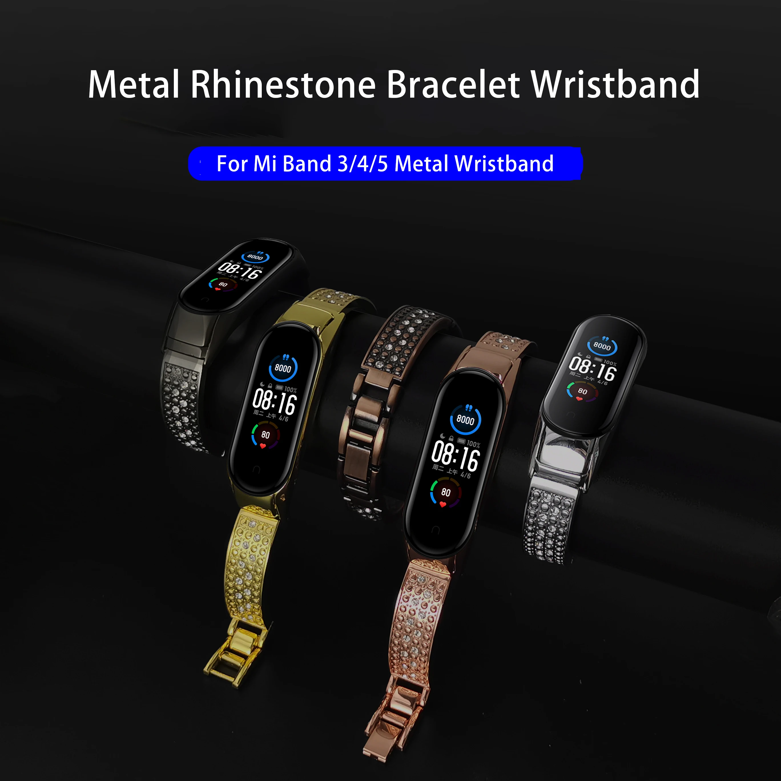 

Metal bracelet For Mi band 2 3 4 5 NFC Stainless Steel Replacement Strap For Xiaomi Mi Band 5 Band4 Strap Miband 5 Accessories
