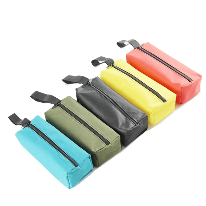 

5 Packs Canvas Zippered Pouches, Versatile Hand Tool Pouch Tote Bag, Heavy Duty Waterproof Tool Zipper Organizer Case