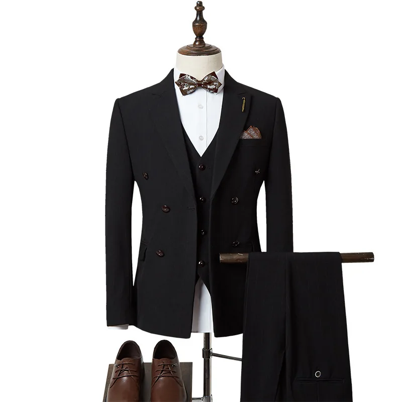 

Suit male han edition fashion three-piece business professional dress and groom wedding dress British leisure suit