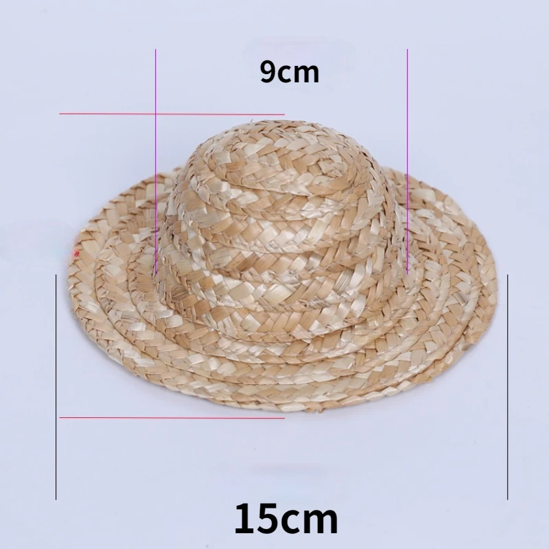 

BJD Doll Dress Up 60cm Doll Hat Woven Straw Hat Headwear Jewelry Accessories Fits 60cm Doll