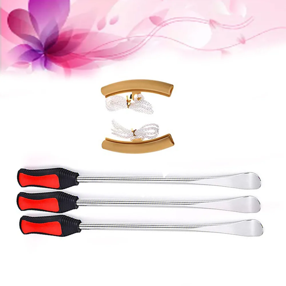 

5 in 1 Tire Changing Set Tire Spoon Lever Tools Rim Protector Sheaths (Red)