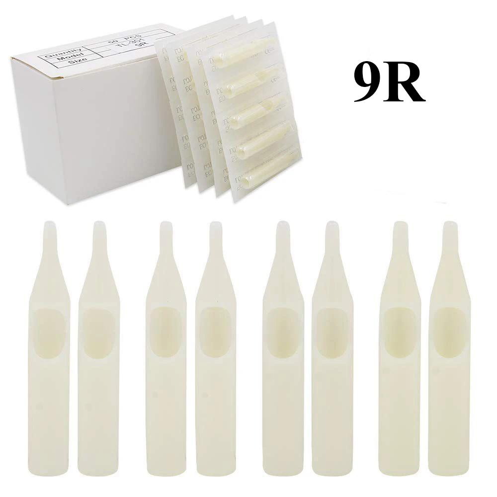 

PEPAX 100pcs Disposable Tattoo Tips White 9RT Assorted Tattoo Tips for Tattoo Needles Round Diamond Tattoo Supplies Tattoo Kits